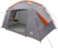 vidaXL Huisje Tent 4-persoons Grijs en Oranje Polyester