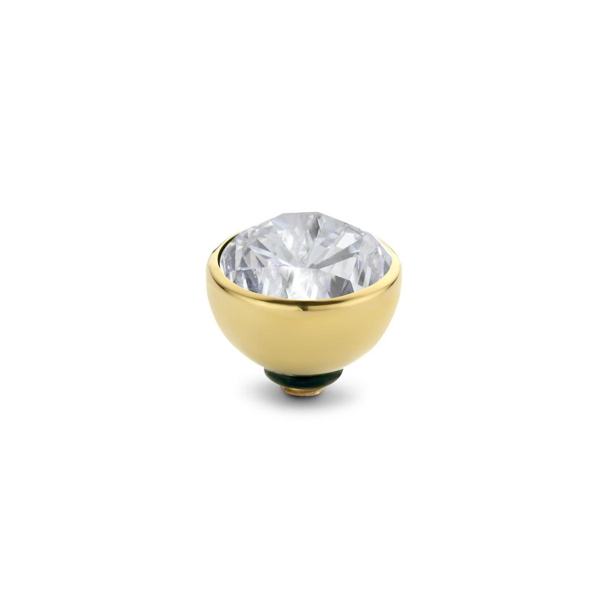 Melano jewelry Melano twisted steen rond - goudkleurig + crystal - dames - 8mm