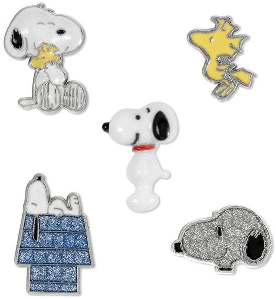 Peanuts Snoopy & Woodstock (Set van 5 speldjes) Unisex Speld - meerkleurig - Metaal