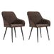 Soof&Tess – Set van 2 Bergamo-eetkamerstoelen – bruin – fluweel – industrieel – met armleuning – gemakkelijk te reinigen stoffen – hoge kwaliteit