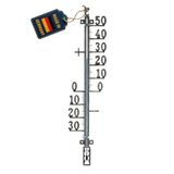 TFA Dostmann analoge binnen en buitenthermometer, 12.5002.50, weerbestendig, weergave van de actuele temperatuur, om op te hangen, oud blik, metaal, (L) 100 x (B) 27 x (H) 410 mm