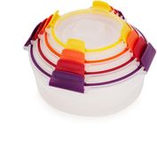 Ibenzoa® Set de 4 boîtes de conservation alimentaires rondes en plastique avec couvercle hermétique, empilables et sans BPA