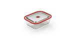 Magic vac, Vrije container voor het koken in de oven, koken, marineren en bewaren van vacuümlevensmiddelen, van borosilicaatglas, staal en siliconen, compatibel met vacuümmachines
