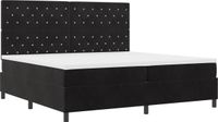vidaXL Lit à ressort LED avec matelas Noir 200 x 200 cm Velours