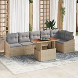 vidaXL Tuinbank Set 7-delig Beige Polywood