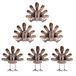 MorTime Turkije theelicht kandelaars, Thanksgiving tafelblad zittend Turkije theelicht kandelaars, decoratieve brons afgewerkte metalen kalkoenhouders set voor Thanksgiving decoraties (6 stuks)