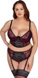 Cottelli CURVES Lingerie Set Zwart/Rood XL/90C