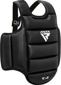 RDX Sports T2 CE Protecteur de poitrine - Protecteur corporel - Boxe - Kickboxing - Karaté - Taekwondo - Réversible blanc et noir - Taille : L/XL