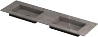 Wastafel INK Wastafel Keramische Slab Envelop Bak Dubbel Zonder Kraangaten - 1600x450x10 mm - Armani Grey Mat