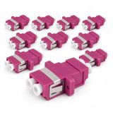 1aTTack.de 10x glasvezel keystone-connectoren OM4 (UPC of PC) LC duplex female naar LC duplex female multimode violet