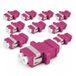 1aTTack.de 10x glasvezel keystone-connectoren OM4 (UPC of PC) LC duplex female naar LC duplex female multimode violet