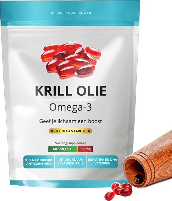 Krill Olie Capsules 60 Stuks - Omega-3 Supplement - 1000mg per Dag