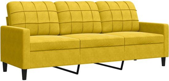 vidaXL Driezitsbank 180 cm fluweel geel