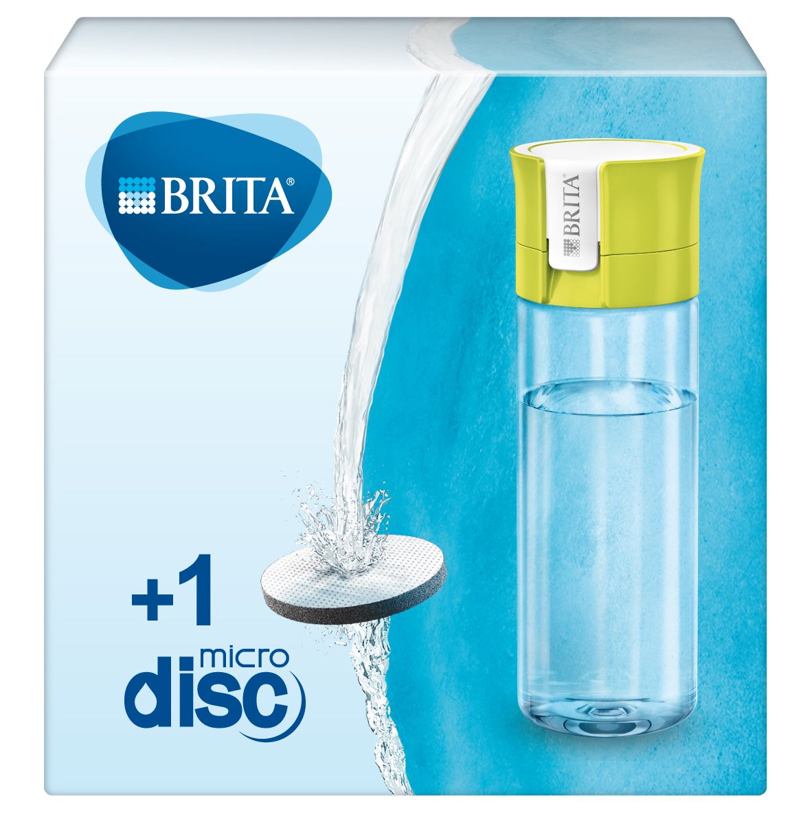 Brita Fill&Go Bottle Filtr Lime Water Filtration Bottle - Lime & Transparent