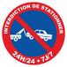 Autocollant rigide et rond panneau de sécurité – autocollant laminé auto-adhésif résistant à l'eau et aux UV – pas 24h/24 et 7j/7 – diamètre 24 cm