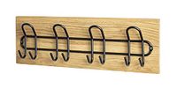HAKU Wandkapstok geolied eiken, zwart, Massief hout, metaal - Maat: B 60 cm x H 20 cm x D 10 cm, Stijl: Modern