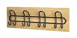 HAKU Wandkapstok geolied eiken, zwart, Massief hout, metaal - Maat: B 60 cm x H 20 cm x D 10 cm, Stijl: Modern