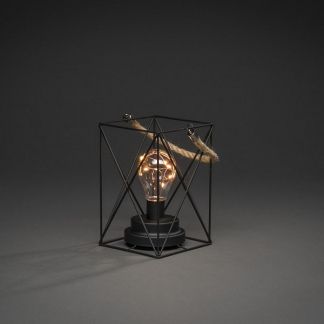 KONSTSMIDE LED lantaarn - 19 cm - Zwart - Aluminium