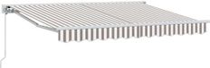 vidaXL Parasol manuel 4 x 3,5 m gris clair et blanc rayé