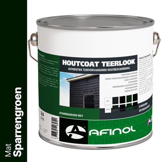 OAF Houtteer Houtcoat Teerlook Mat Sparrengroen 2.5 ltr