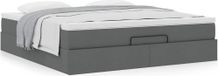 Maison Exclusive - Cadre de lit ottoman avec matelas, gris foncé, 160x200 cm, textile