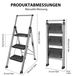 StarTech Klapladder 3-traps stalen klapladder voor huishoudelijk gebruik