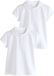 Next - Meisjes - 2-pack katoenen stretch schoolshirtje met korte mouw, effen kleur - Wit
