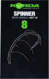 Korda Spinner Hook Size 8 Zwart Staal Karper 10 stuks