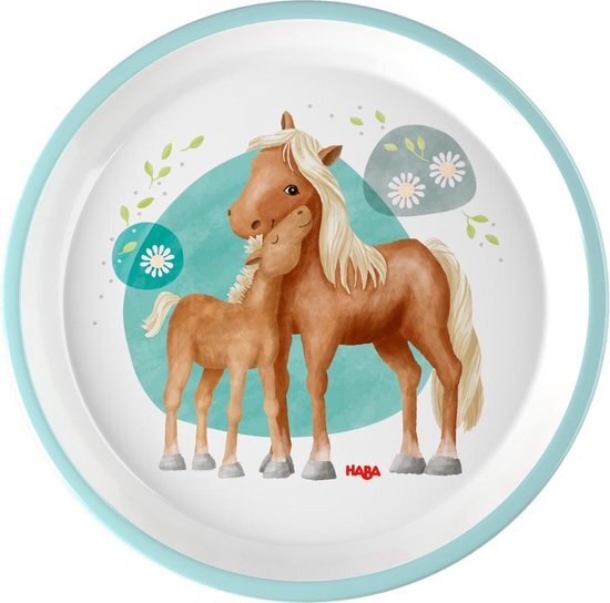 Haba Bord Paarden Junior 18 X 1,2 Cm Melamine Wit wit, Multicolor