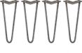 MonsterShop Skiski pieds de table hairpin - acier - 4x35,5cm - 2 tiges 12 mm