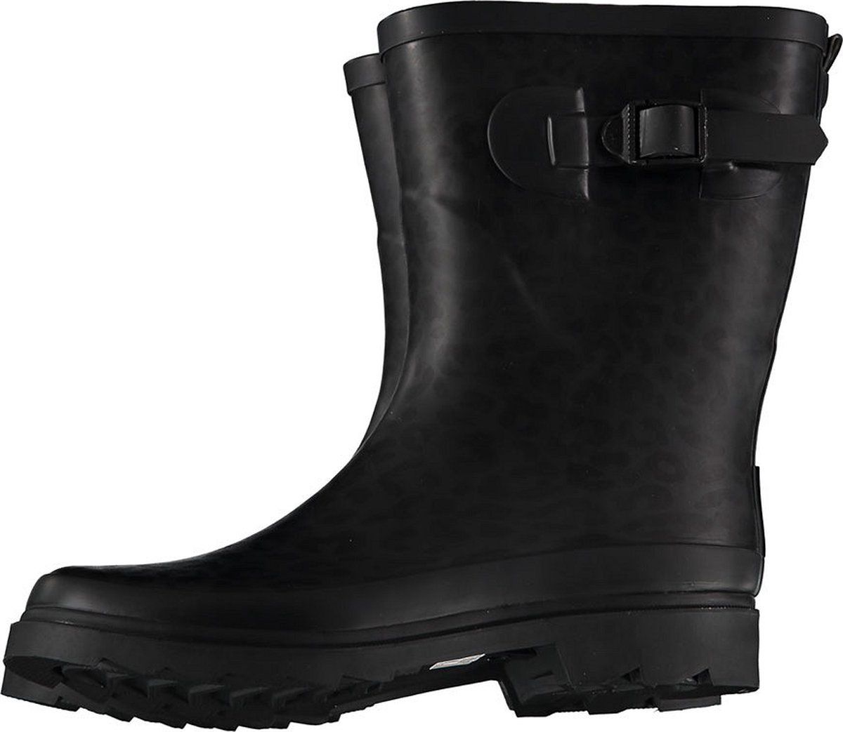 XQ Footwear - Dames Rubberen Regenlaarzen - Panterprint - Zwart/Donkergrijs - Maat 39