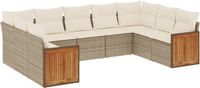 vidaXL 9-delige loungeset met kussens, polyrattan, beige