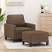 Maison Exclusive - Fauteuil met voetenbankje, bruin, 60 cm, gestoffeerd