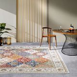 Villeroy & Boch Pierre Tapijt voor binnen en buiten, oosters plat weefsel, oosters design, klassiek, Öko-Tex weerbestendig en uv-bestendig, voor balkon, terras, tuin, crèmekleurig, 160 x 235 cm