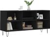 vidaXL meuble TV, 103,5 x 30 x 50 cm, bois, sculpté, noir