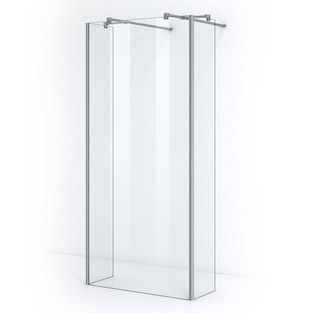 Maxaro Vrijstaande Inloopdouche met Zijwand Pearl 95cm Veiligheidsglas 8mm Chroom