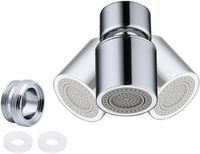 Cocoplus - Aérateur de robinet à double fonction - Aérateur de robinet pivotant à 360° - Chrome