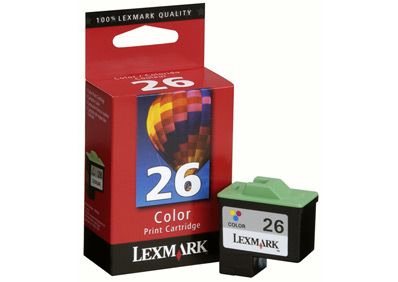 Lexmark 26 Color Ink Cartridge - Cyan, Magenta, Yellow - Original