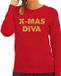 Bellatio Decorations Shoppartners Bv Foute Kersttrui - sweater - Christmas Diva - goud / glitters - rood - dames - kerstkleding / kerst outfit M