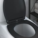 vidaXL Toiletbril Zwart Duroplast 45,5 x 37,5 x 3,8 cm