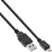 InLine® Micro USB 2.0 câble, chargeur rapide USB-A mâle vers Micro-B mâle, noir, 1,8 m