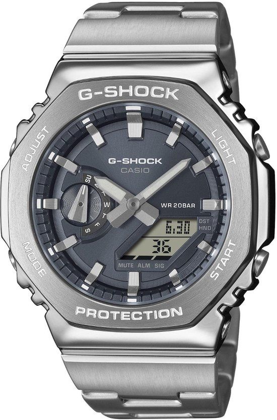 Casio G-Shock GM-2110D-8AER Heren Polshorloge Zilverkleurig