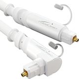 KabelDirekt Optische audiokabel 90° schuin – 7,5m, wit – Soundbar