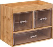 5Five Bureau organizer - 3 lades - 24 x 20 x 15 cm - Bamboe/Kunststof - Lichtbruin