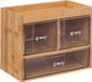 5Five Bureau organizer - 3 lades - 24 x 20 x 15 cm - Bamboe/Kunststof - Lichtbruin