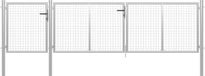 vidaXL Tuinpoort staal 400x75 cm zilver