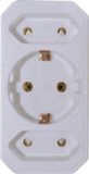Vb Verloopstekker 2X Euro + 1X Ra Wit