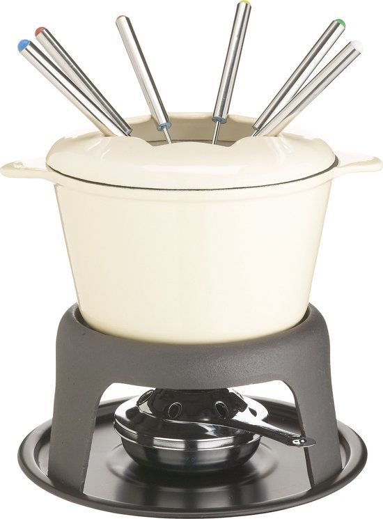 MasterClass Gietijzeren Fondue Set - 21 x 18 cm - Beige