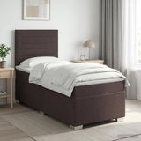 vidaXL Boxspringbed met matras Donkerbruin 80 x 200 cm Stof