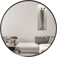 HOMCOM Wall Mirror Aluminiumlegierung, Glas 61L x 1B x 61H cm Schwarz